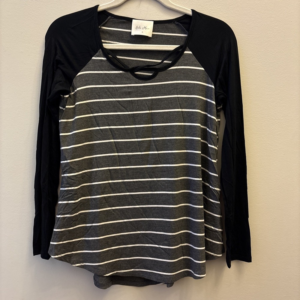 Ella Mara Striped Top Shirt Blouse Boutique Size L. Made In The USA